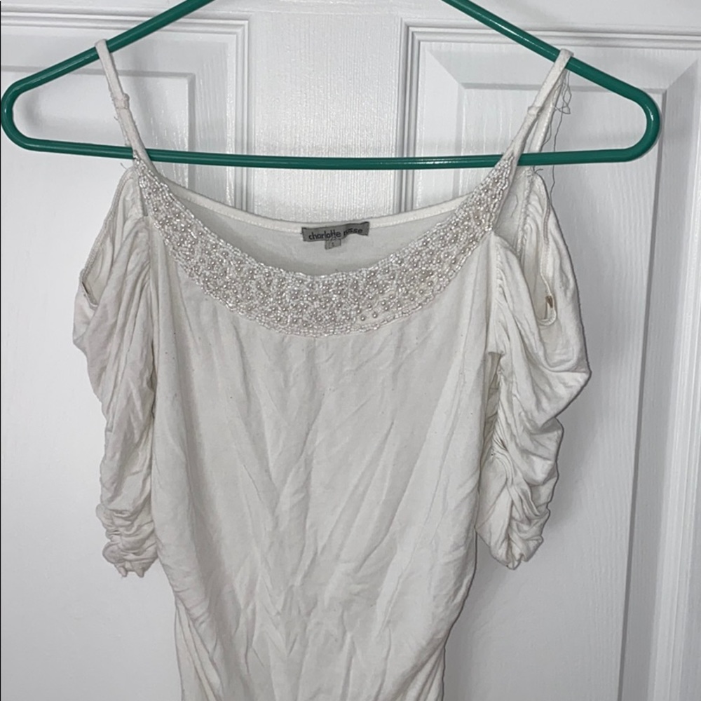 Charlotte Russe Sparkly White Shirt